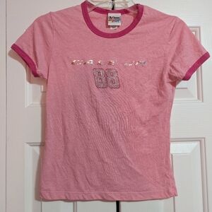 Chase Authentics NASCAR Dale Earnhardt Jr Pink Women's Sequin T Shirt